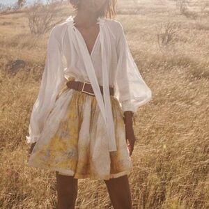 ZIMMERMANN WILD Botanica Butterfly Blouse Pearl Spring 2021 Collection SZ 2 = M